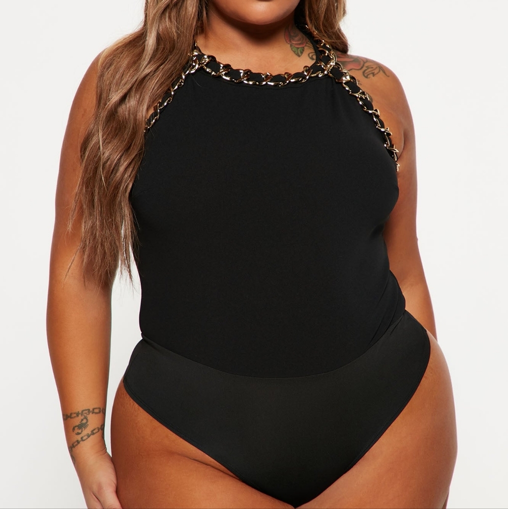 Black Gold Chain Bodysuit